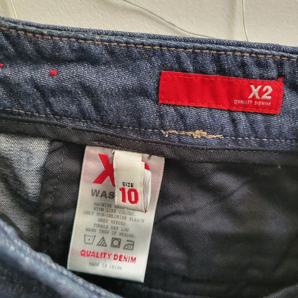 X2 Denim Cuffed Shorts / Darker Denim / Cotton / Size 10 - Picture 4 of 7